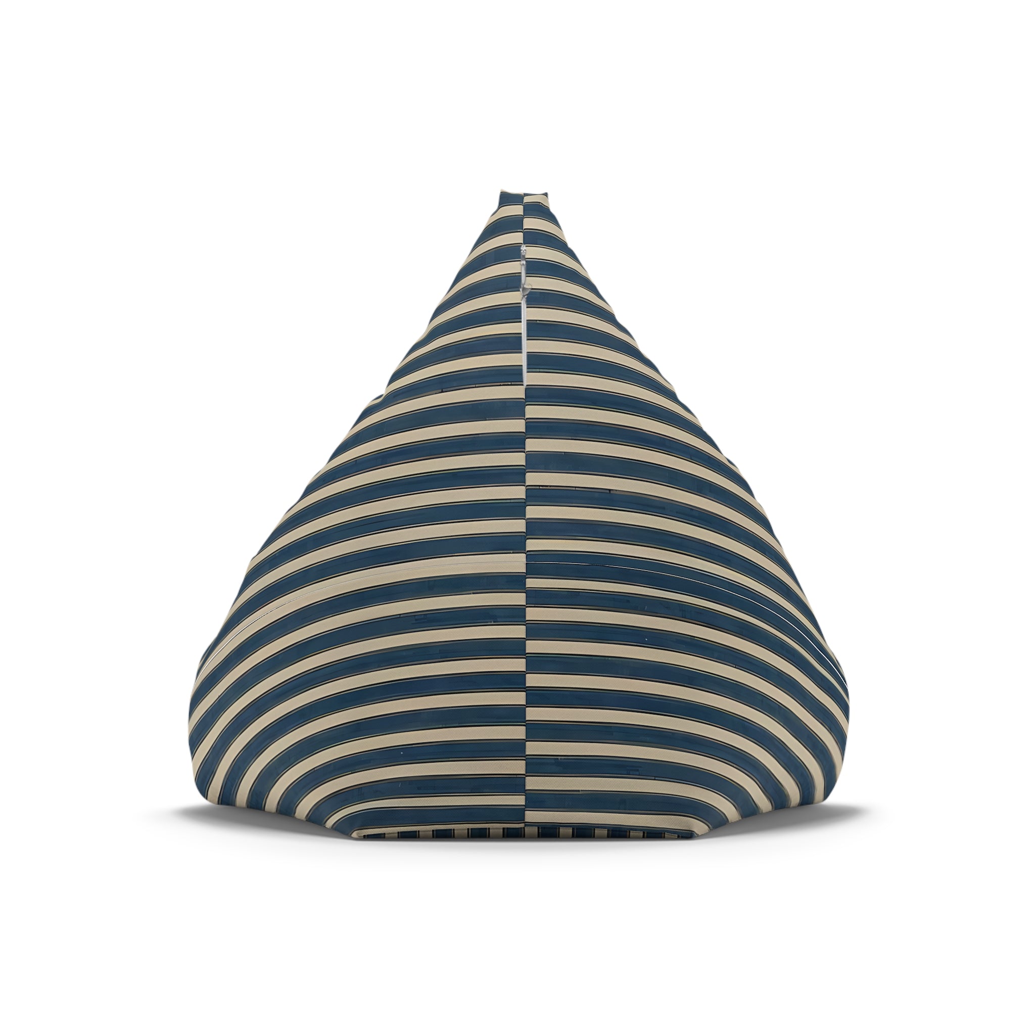 Navy and Cream Striped Bean Bag Chair Cover | Coastal Nautical Pattern