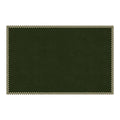 A dark forest green rectangular mat with a checkered border in black and beige, shown flat against a white background.