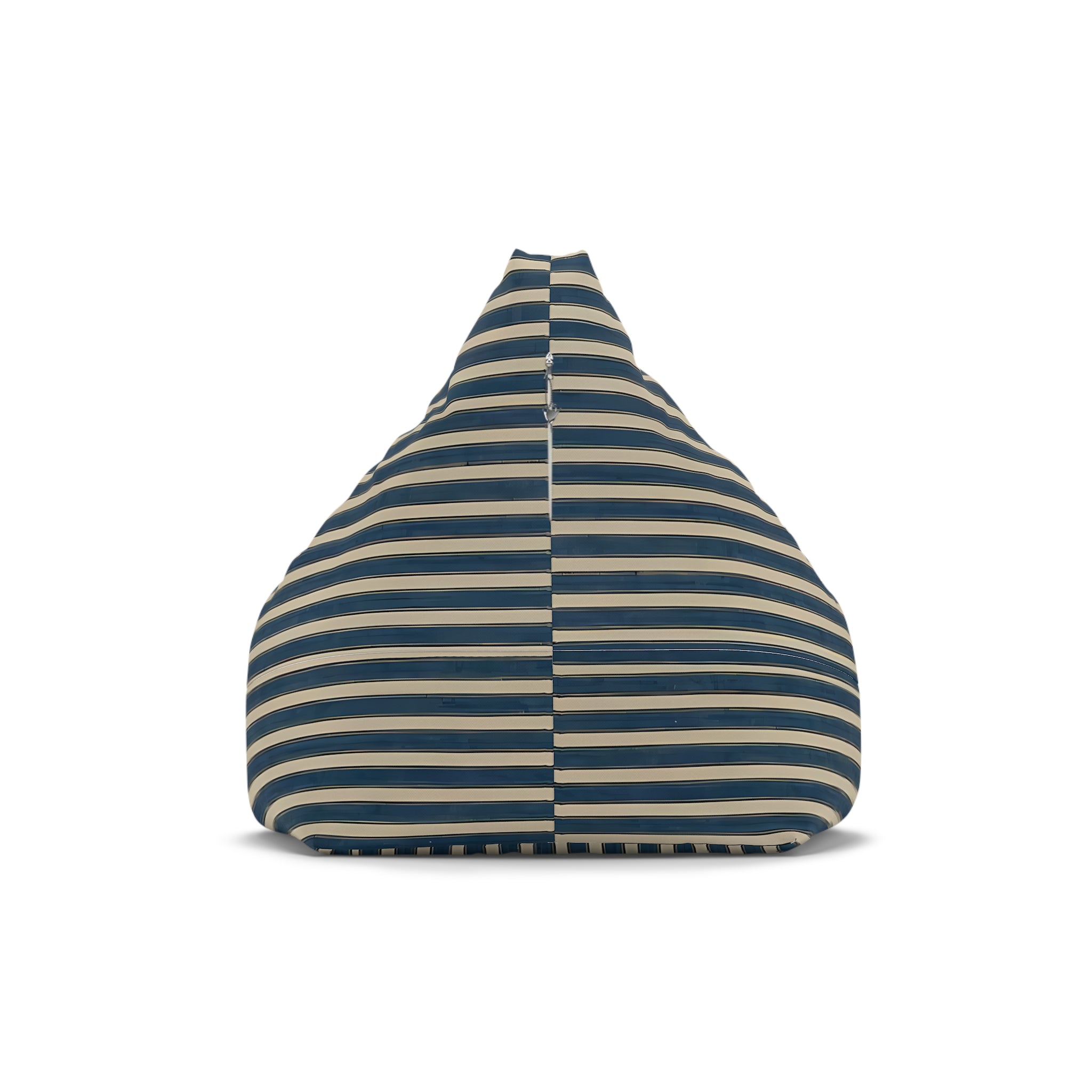 Navy and Cream Striped Bean Bag Chair Cover | Coastal Nautical Pattern