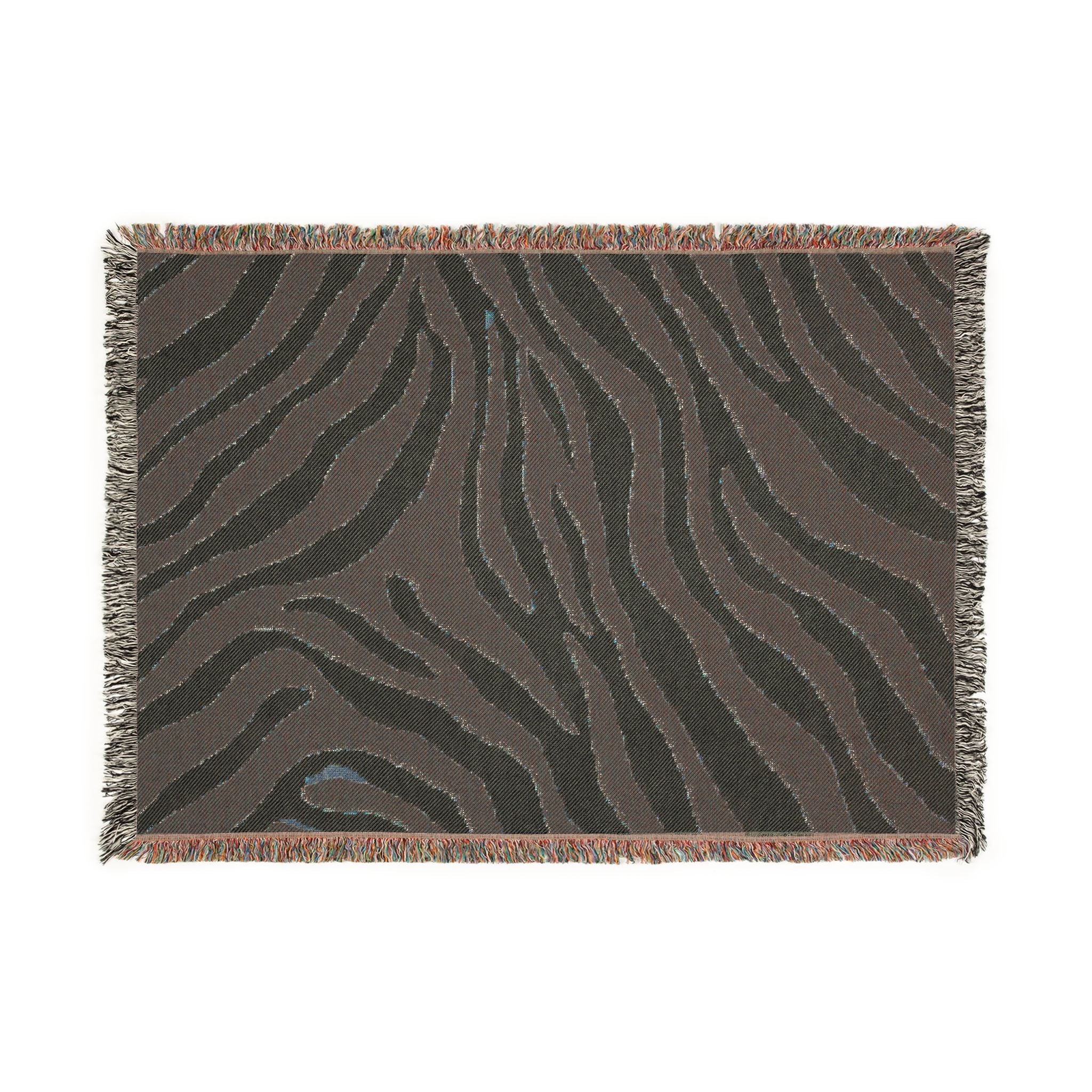 Zebra Stripe Throw Woven Blanket | Animal Print, Neutral Safari Décor