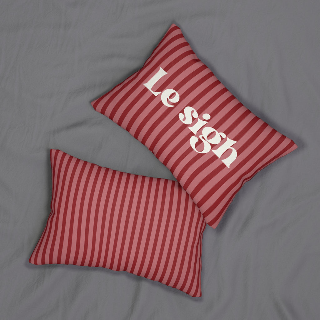 Le sigh striped lumbar pillow | red pink stripe decorative pillow