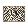 Zebra Stripe Throw Woven Blanket | Animal Print, Neutral Safari Décor
