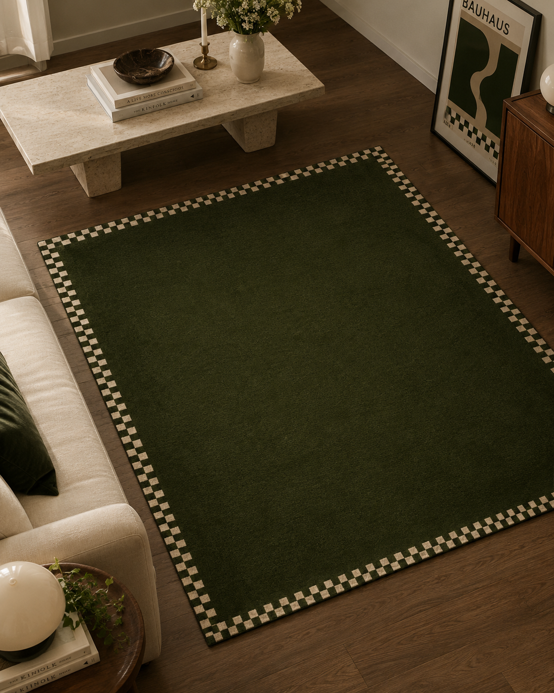 The Green Checker Rug