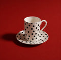 Polka Dot Cup & Saucer | Hand Printed to Order