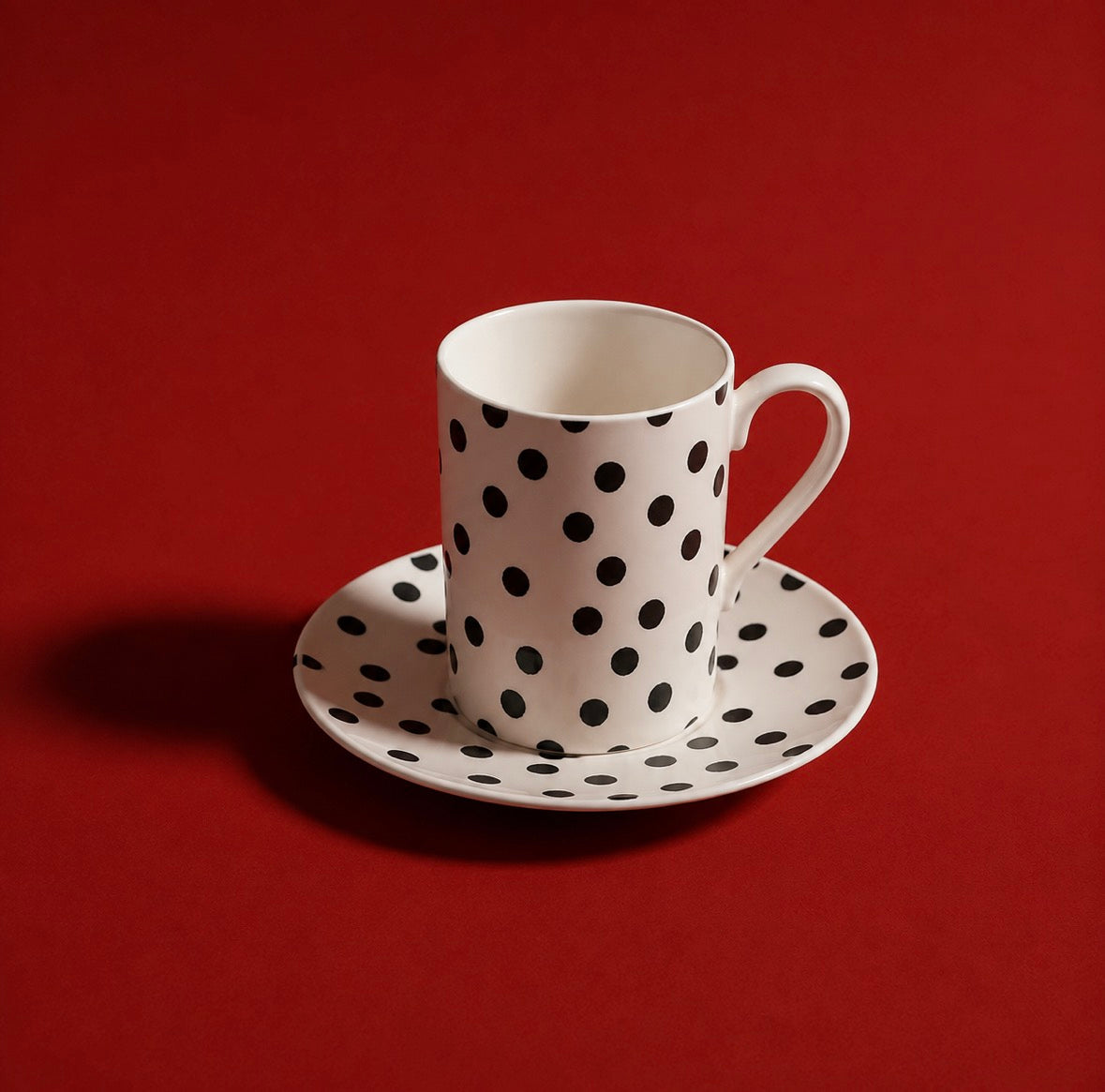 Polka Dot Cup & Saucer | Hand Printed to Order